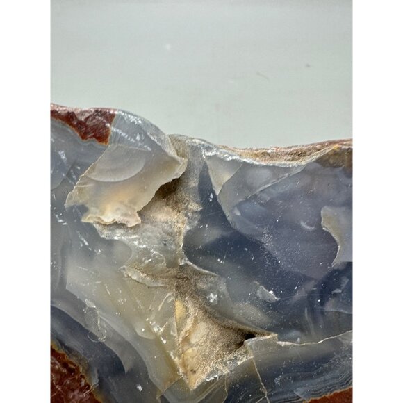 Polished Red Blue Agate Geode Specimen blue 6x4x3" collectable clear brown READ - Picture 3 of 12